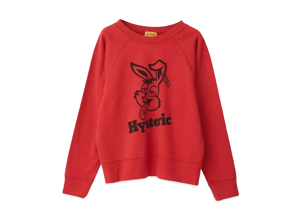 HYSTERIC GLAMOUR Hysteric Rabbit Short Length Sweatshirt "Red"