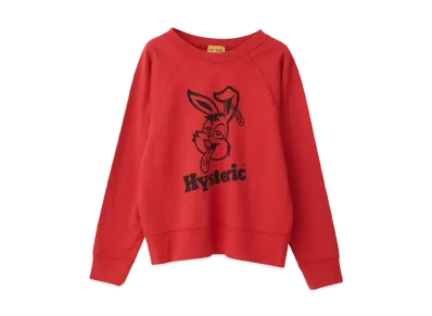 HYSTERIC GLAMOUR Hysteric Rabbit Short Length Sweatshirt "Red"