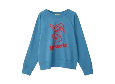 HYSTERIC GLAMOUR Hysteric Rabbit Short Length Sweatshirt "Blue"