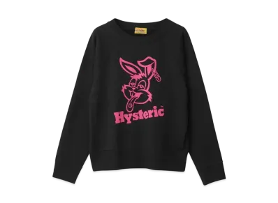 HYSTERIC GLAMOUR Hysteric Rabbit Short Length Sweatshirt "Black"