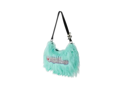 HYSTERIC GLAMOUR Wrapped Heart Logo Embroidery Fur Bag "Blue"