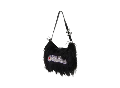 HYSTERIC GLAMOUR Wrapped Heart Logo Embroidery Fur Bag "Black"