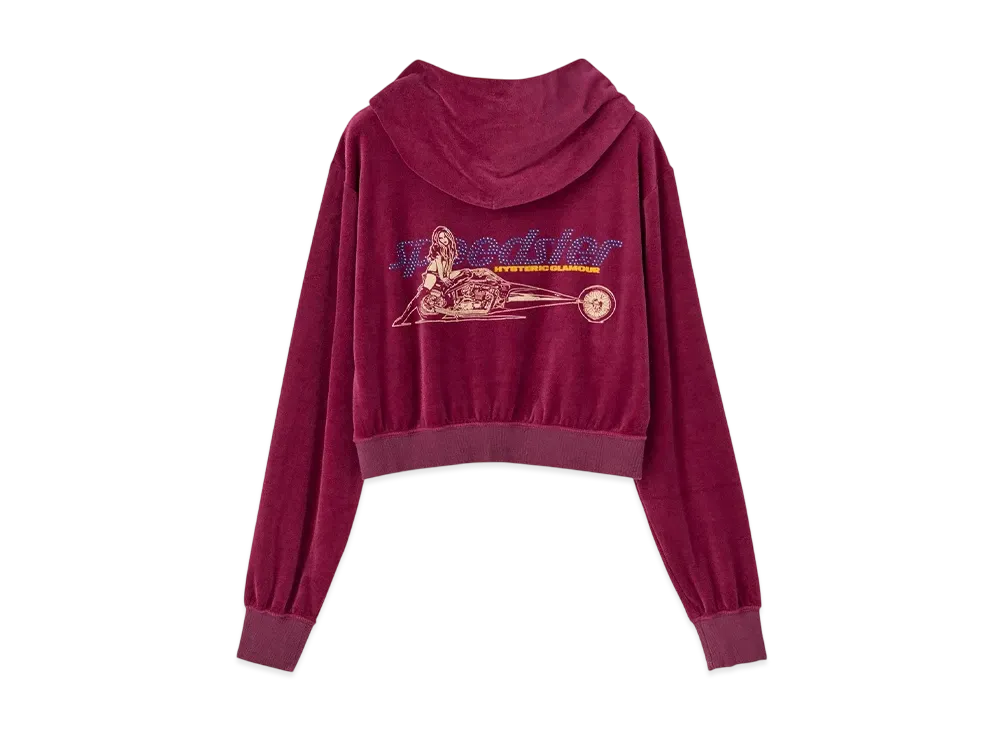 HYSTERIC GLAMOUR Speedster Short Hoodie "Red"