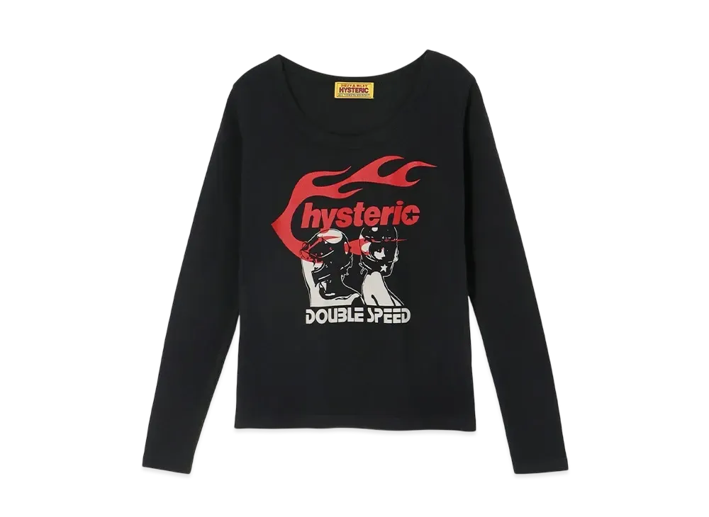 ヒステリックグラマー ヒステリックフレイム オン チビ Tシャツ "ブラック"