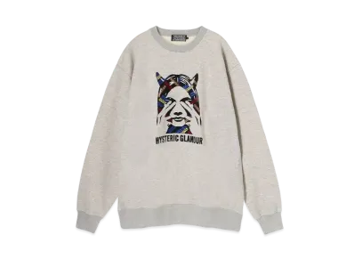 HYSTERIC GLAMOUR See No Evil Embroidery Sweatshirt "Top Gray"