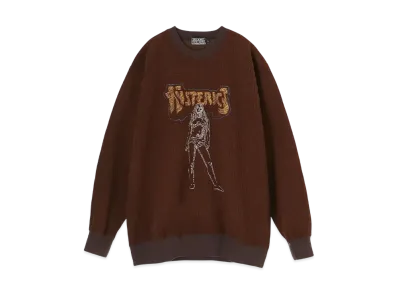 HYSTERIC GLAMOUR Bad Ass Mama Embroidery Sweatshirt "Brown"
