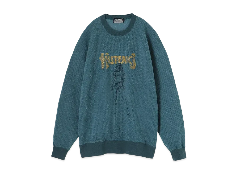 HYSTERIC GLAMOUR Bad Ass Mama Embroidery Sweatshirt "Blue"