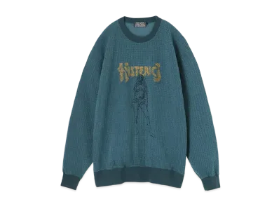 HYSTERIC GLAMOUR Bad Ass Mama Embroidery Sweatshirt "Blue"
