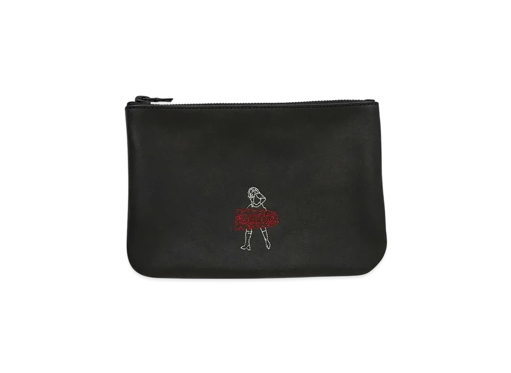 HYSTERIC GLAMOUR Vixen Line Embroidery Leather Pouch "Black"