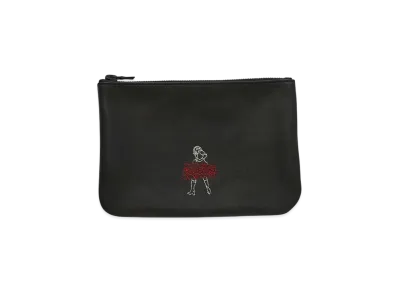 HYSTERIC GLAMOUR Vixen Line Embroidery Leather Pouch "Black"