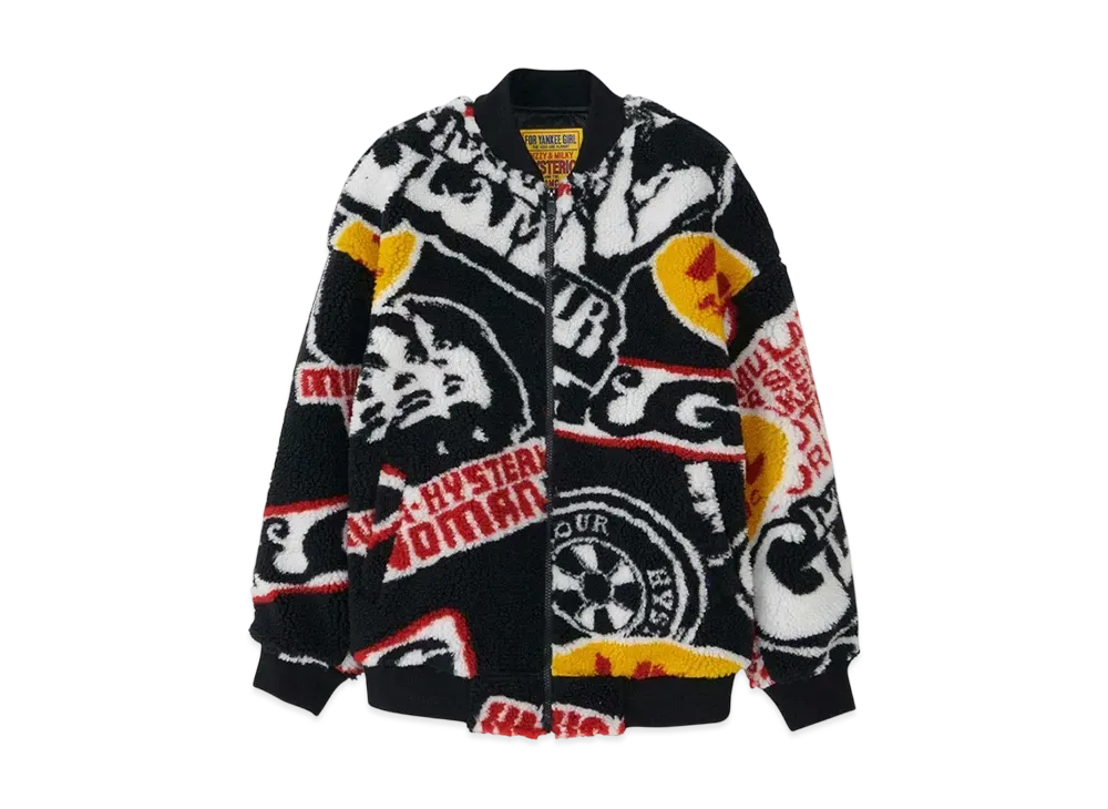 HYSTERIC GLAMOUR HG Roadrunners Pattern Jacquard Ribbed Blouson "Black"