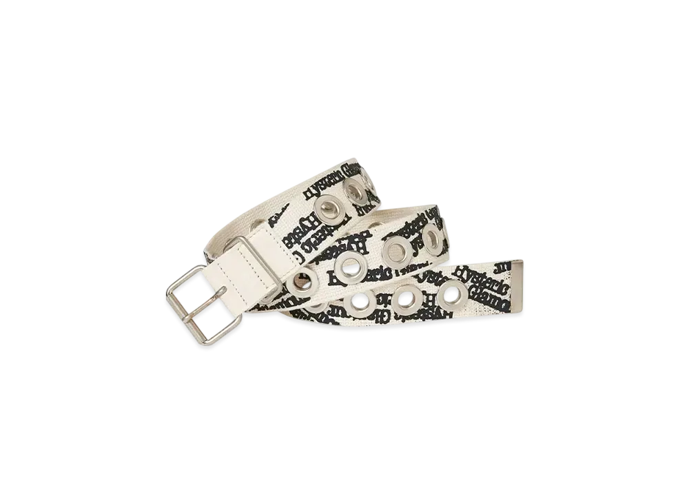 HYSTERIC GLAMOUR Type Logo Eyelet Tape Belt "White"