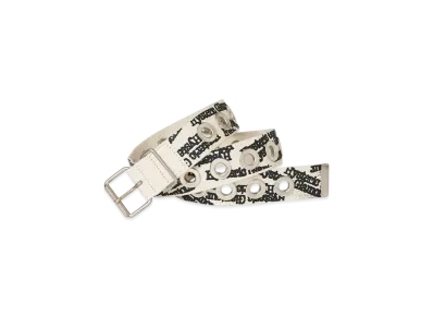 HYSTERIC GLAMOUR Type Logo Eyelet Tape Belt "White"