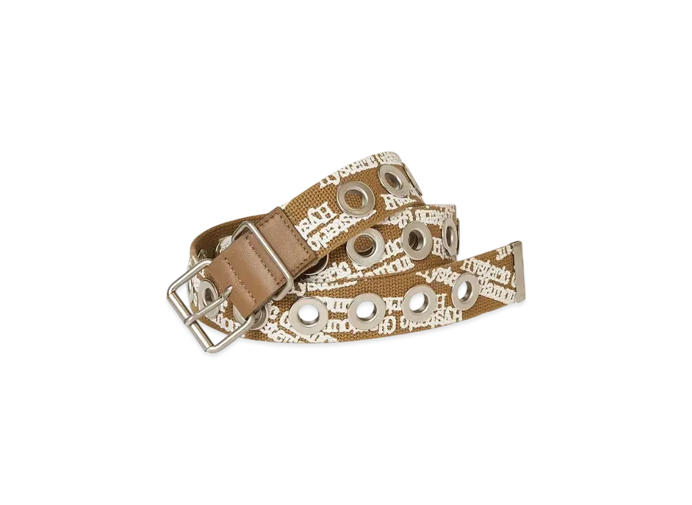 HYSTERIC GLAMOUR Type Logo Eyelet Tape Belt "Beige"
