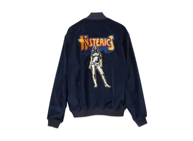 HYSTERIC GLAMOUR Bad Ass Mama Embroidery Velveteen Sukajan "Navy"