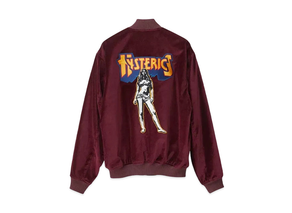 HYSTERIC GLAMOUR Bad Ass Mama Embroidery Velveteen Sukajan "Red"