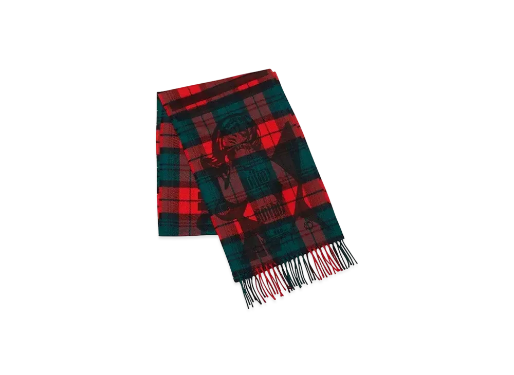 HYSTERIC GLAMOUR Mac.N/Guitar Girl Check Muffler "Red"