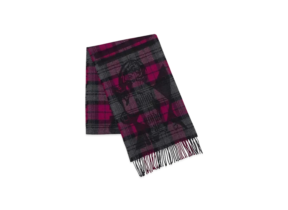 HYSTERIC GLAMOUR Mac.N/Guitar Girl Check Muffler "Purple"