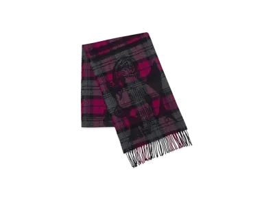 HYSTERIC GLAMOUR Mac.N/Guitar Girl Check Muffler "Purple"