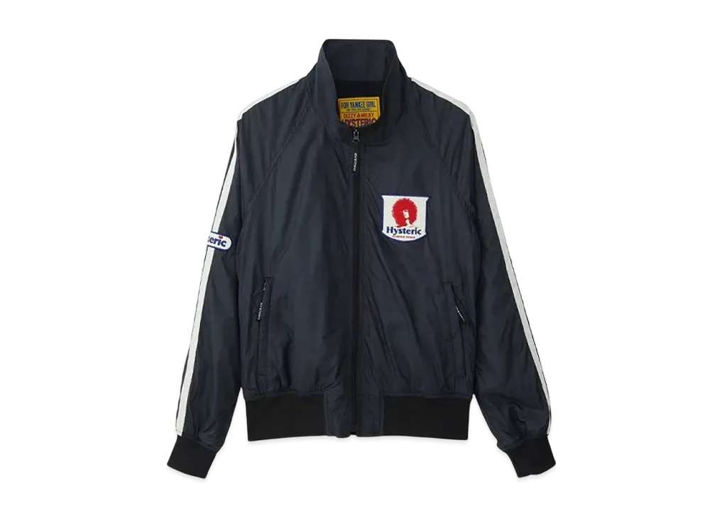 HYSTERIC GLAMOUR Glamor Power Emblem Stand Collar Blouson "Black"