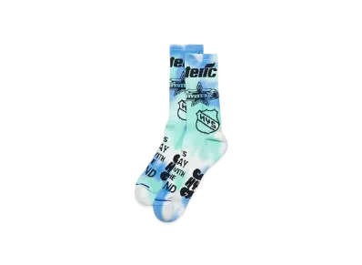 HYSTERIC GLAMOUR Logo Scratch Pattern Tie Dye Socks "Green"
