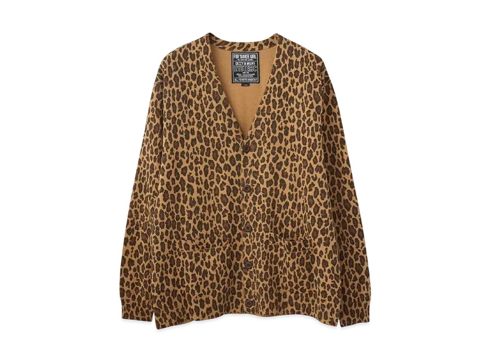 HYSTERIC GLAMOUR Leopard Pattern Cardigan "Beige"