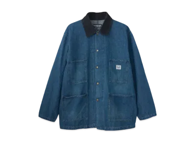 HYSTERIC GLAMOUR Woman On Skull Coverall Jacket "Light Indigo Blue"