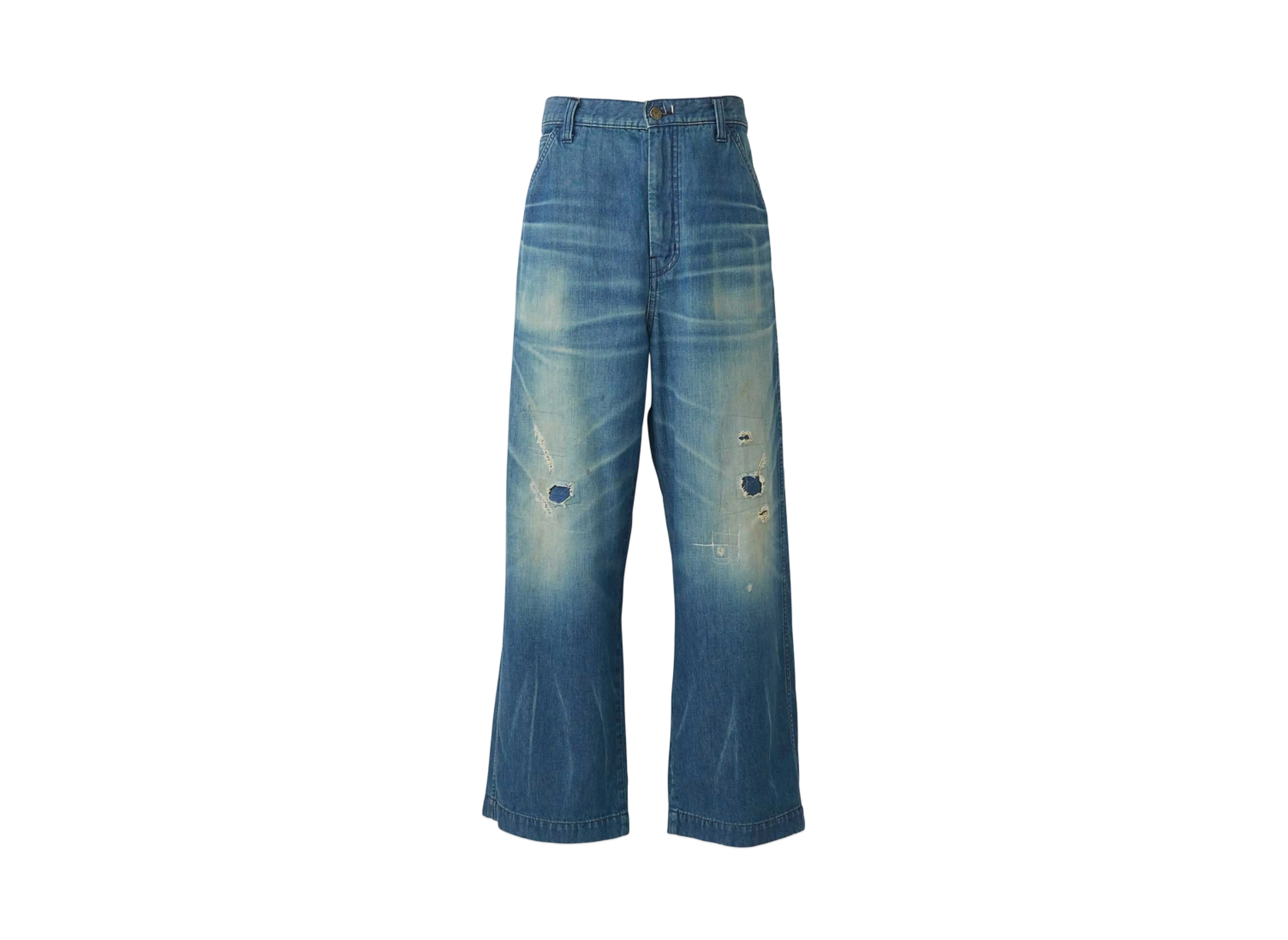 HYSTERIC GLAMOUR Dur Processing Wide Denim Pants "Light Indigo Blue"
