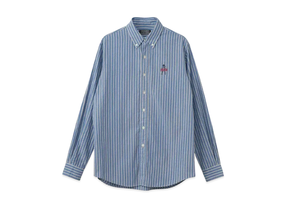 HYSTERIC GLAMOUR Vixen Line Embroidery Button Down Shirt "Blue"