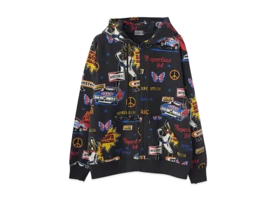 HYSTERIC GLAMOUR Love Maker Pattern Hoodie "Black"