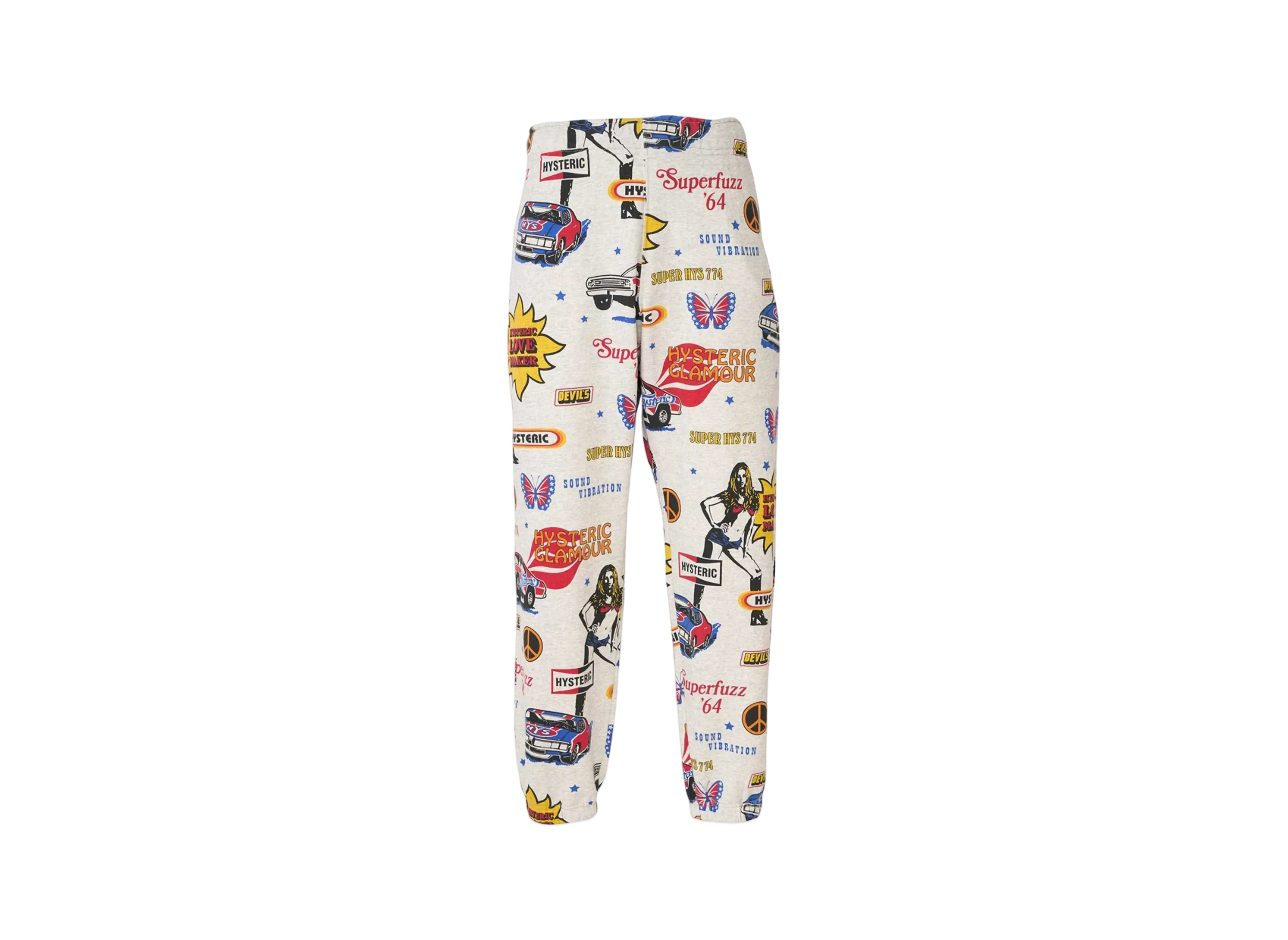 HYSTERIC GLAMOUR Love Maker Pattern Sweatpants "Gray"