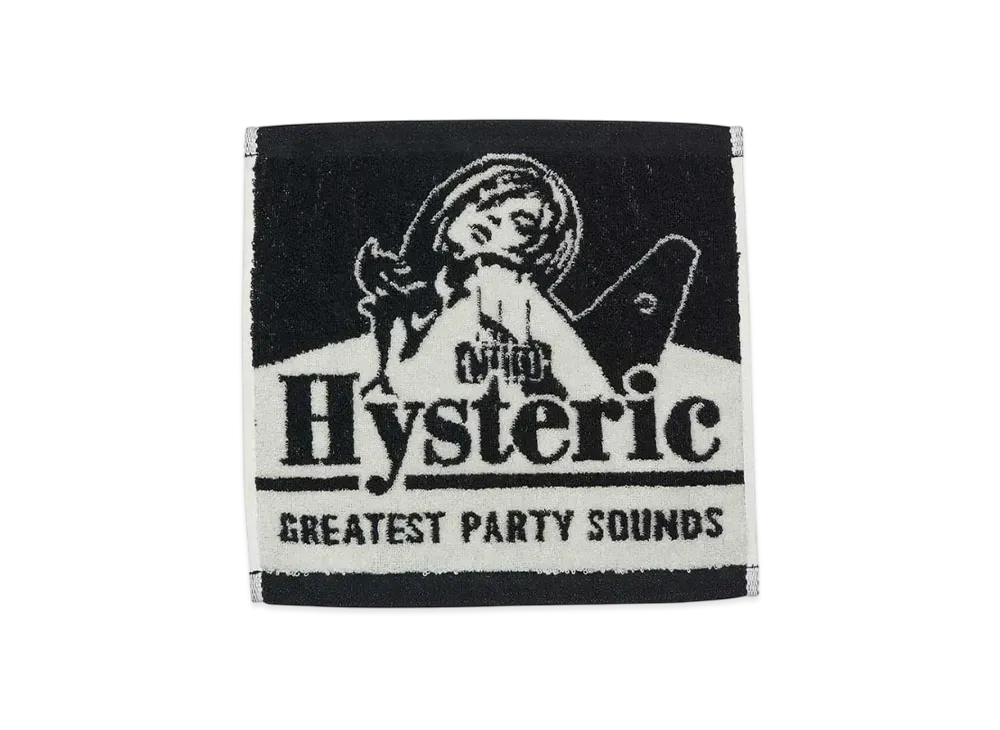 HYSTERIC GLAMOUR Guitar Girl Towel Handkerchief "Black"