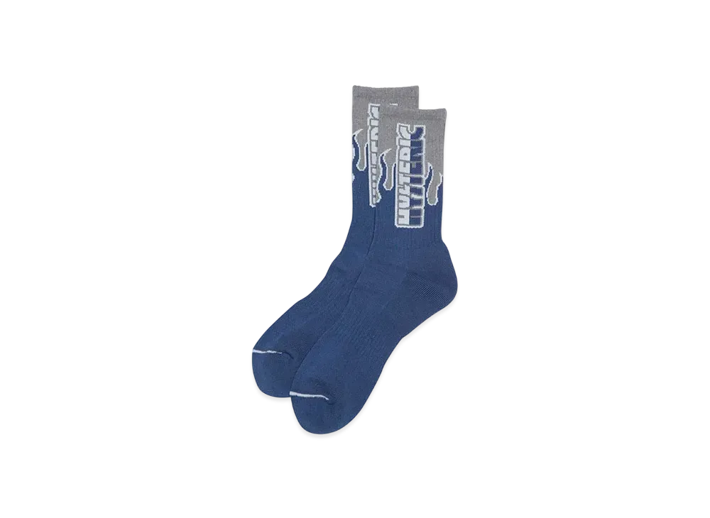 HYSTERIC GLAMOUR Hysteric Fire Sports Socks "Navy"