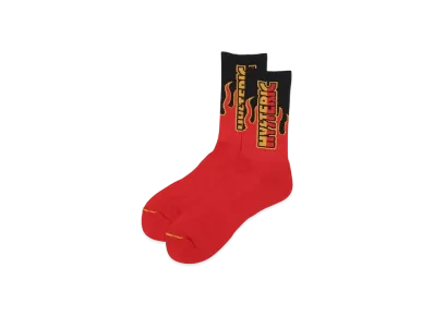 HYSTERIC GLAMOUR Hysteric Fire Sports Socks "Red"