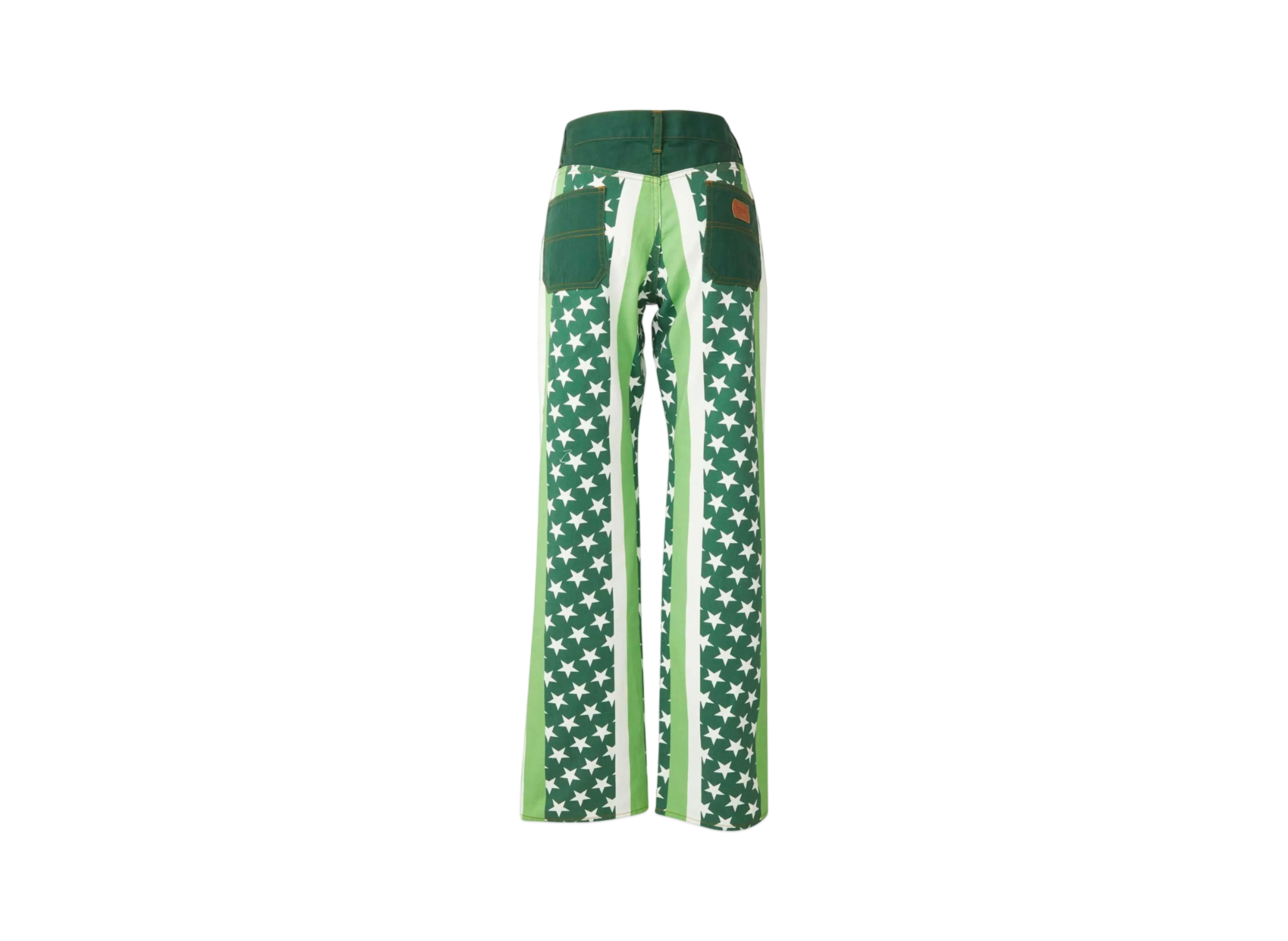 HYSTERIC GLAMOUR Star Stripe Pattern Flare Pants "Green"