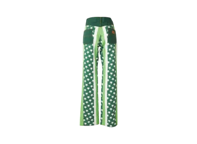 HYSTERIC GLAMOUR Star Stripe Pattern Flare Pants "Green"