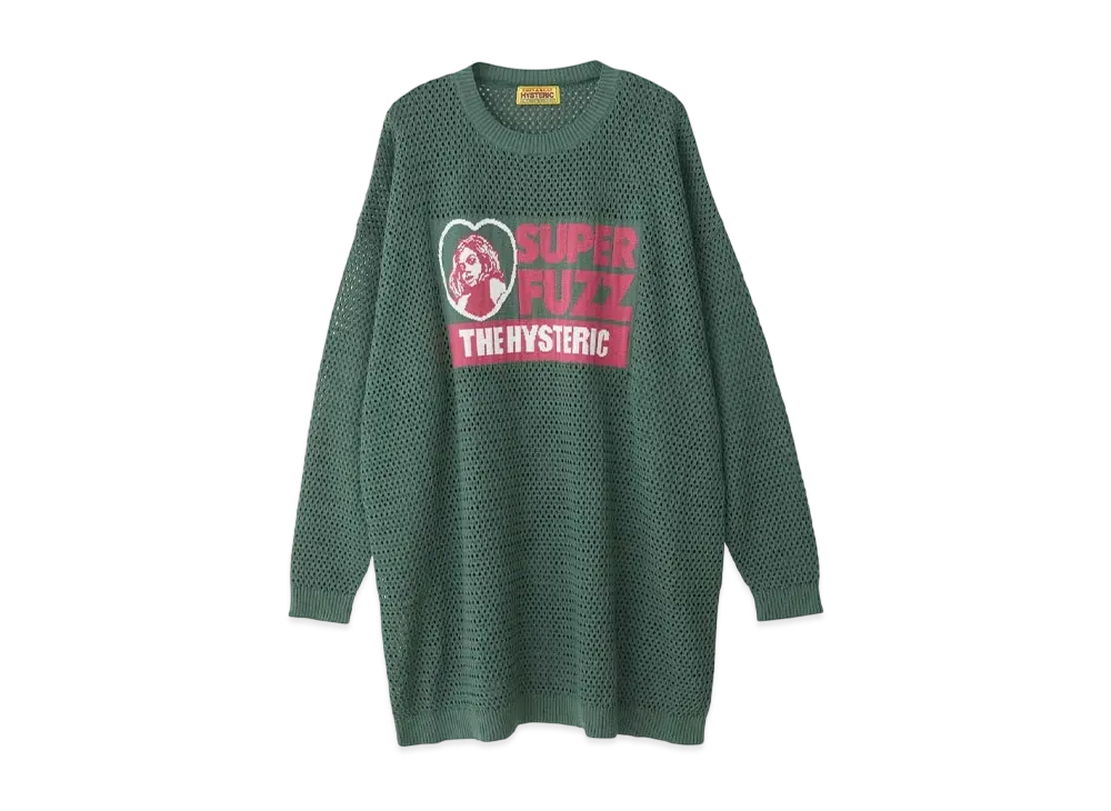 HYSTERIC GLAMOUR Super Fuzz Jacquard Mesh Dress "Green"