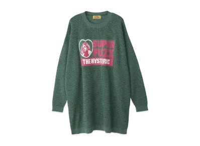 HYSTERIC GLAMOUR Super Fuzz Jacquard Mesh Dress "Green"