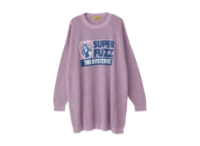 HYSTERIC GLAMOUR Super Fuzz Jacquard Mesh Dress "Purple"