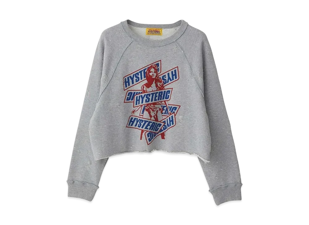 HYSTERIC GLAMOUR It's So Hysteric Short Length Sweatshirt "Top Gray"