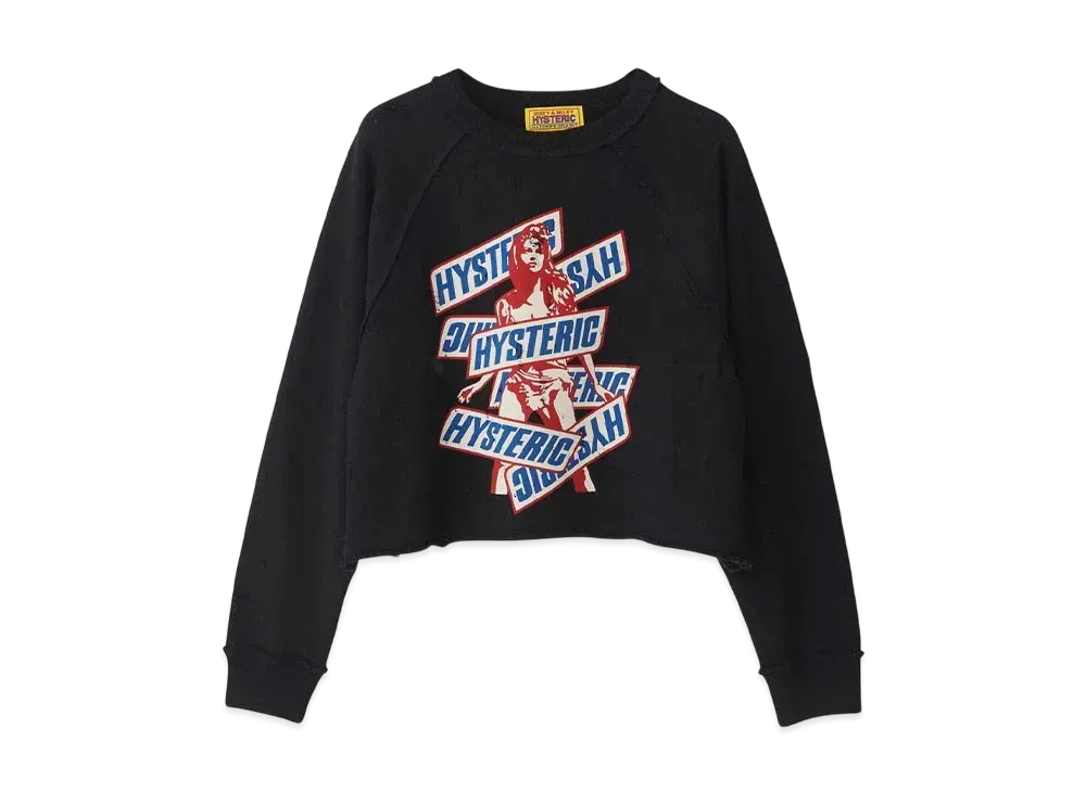 HYSTERIC GLAMOUR It's So Hysteric Short Length Sweatshirt "Black"