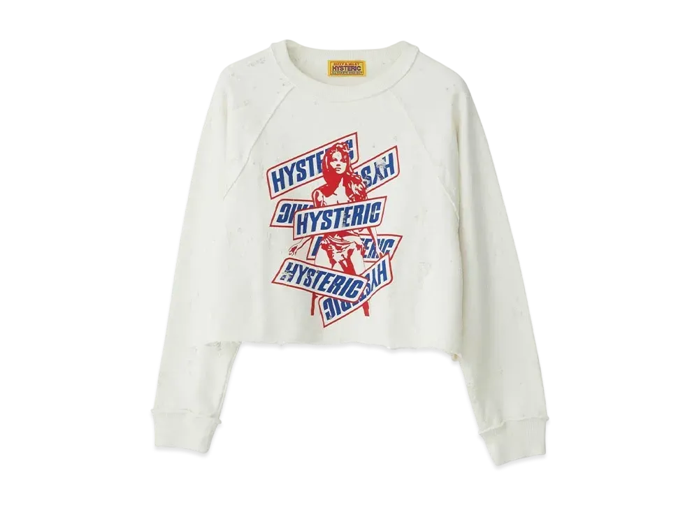 HYSTERIC GLAMOUR It's So Hysteric Short Length Sweatshirt "White"