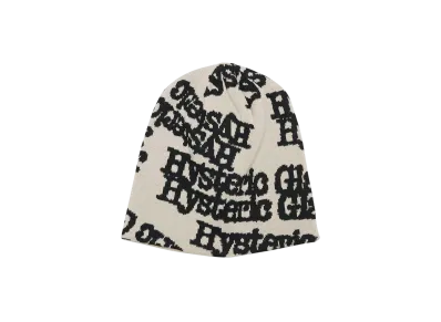 HYSTERIC GLAMOUR Type Logo Oversized Beanie "White"
