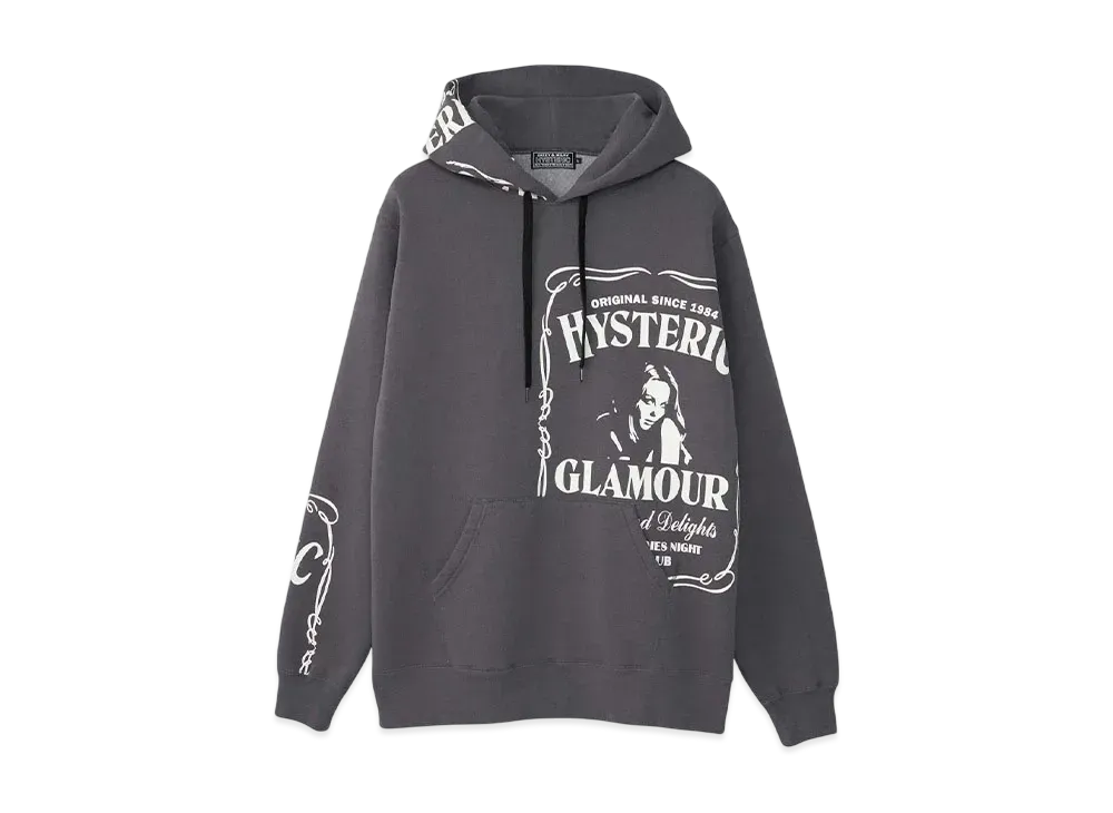 HYSTERIC GLAMOUR Hys Whisky Hoodie "Charcoal Gray"