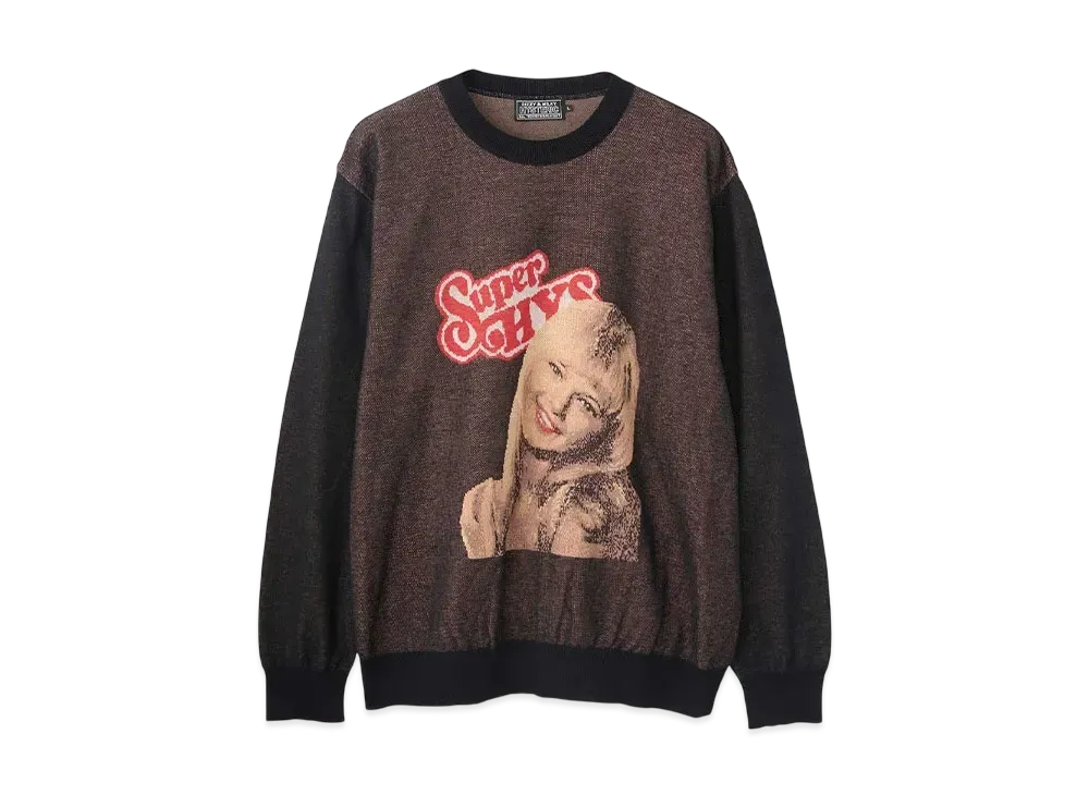 HYSTERIC GLAMOUR Rock My World Jacquard Sweater "Black"