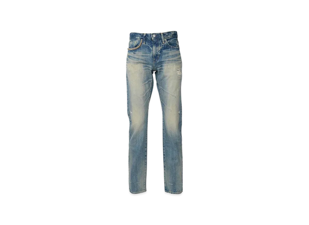 HYSTERIC GLAMOUR Rw Clash Processing Slim Straight Denim Pants "Light Indigo Blue"