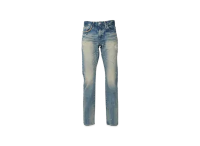 HYSTERIC GLAMOUR Rw Clash Processing Slim Straight Denim Pants "Light Indigo Blue"