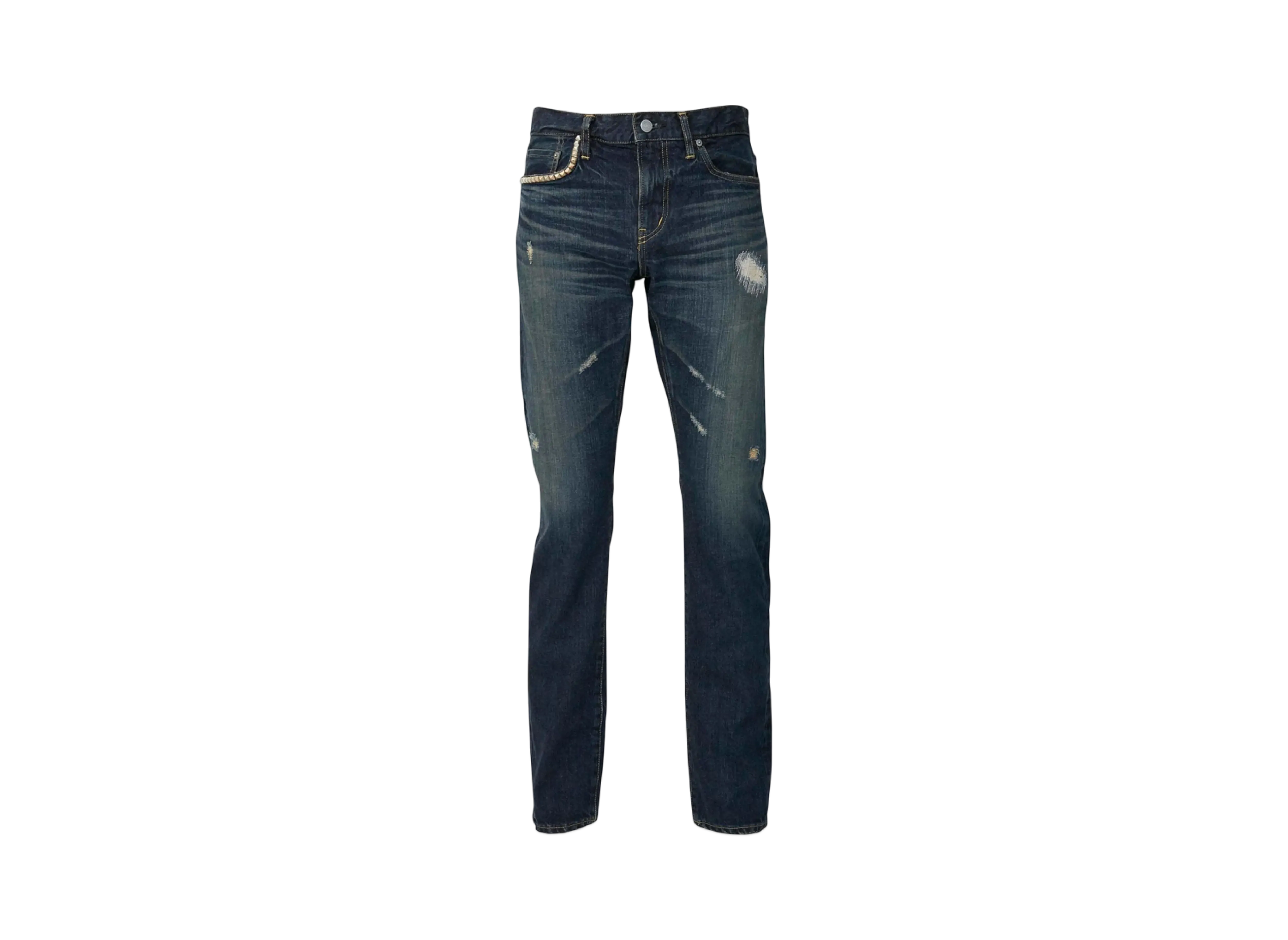 HYSTERIC GLAMOUR Rw Clash Processing Slim Straight Denim Pants "Dark Indigo Blue"