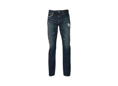 HYSTERIC GLAMOUR Rw Clash Processing Slim Straight Denim Pants "Dark Indigo Blue"