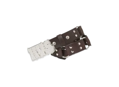 HYSTERIC GLAMOUR Hypnotized Logo Ring Leather Belt "Brown"